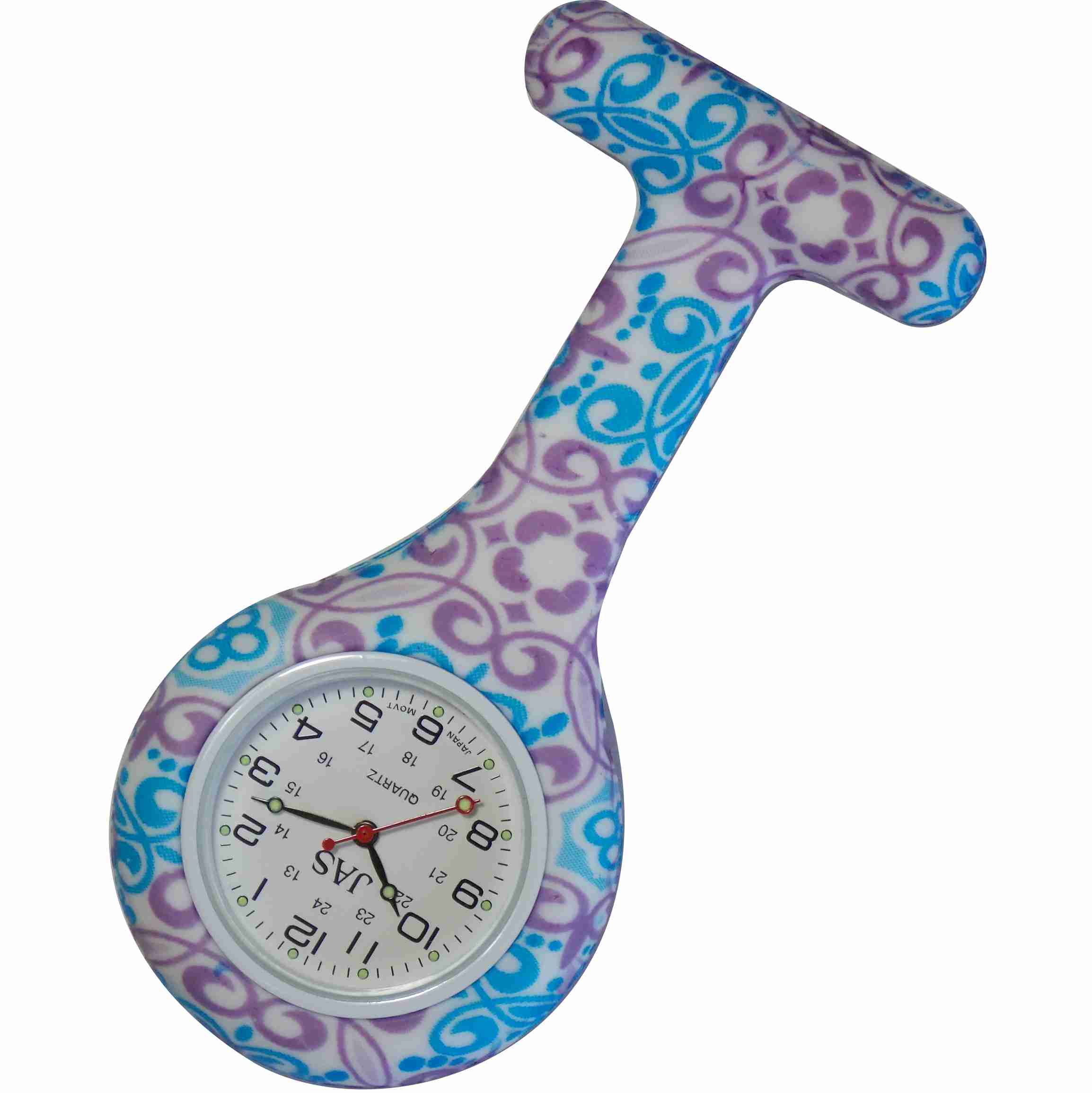Nurse Pin Watch Silicone Printed Royal Tapestry